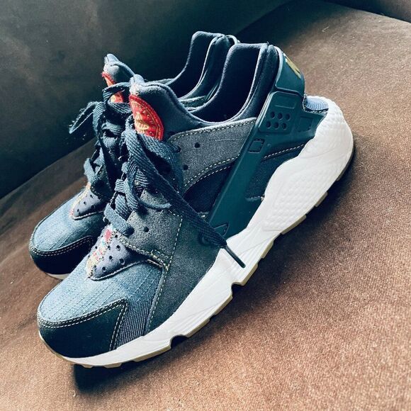 Nike Huarache Afro PUNK ATMOS denim leather mens 8 US 41 mint condition - Picture 3 of 10